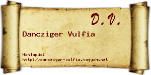 Dancziger Vulfia névjegykártya